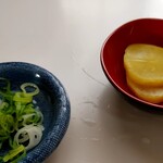 芦野東家 - かしわ種込の薬味と小ライスのお漬物