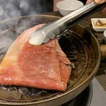 Yakiniku Horumon Zaichi - 飛騨牛サーロインの焼きすき