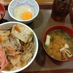 すき家 - すきやき牛丼＋タマゴ&味噌汁