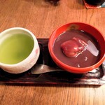 国見 - 料理写真:そばがきしるこ(緑茶付き)