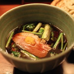 吉祥庵 - 鴨南蛮の鴨汁　(2013/04)
