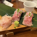 長濱浪漫ビール - 近江牛のにぎり　1,100円