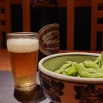 味波 - KIRINクラッシックラガー(633ml 大瓶) 枝豆