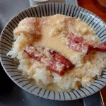 ニシムラ麺 - つけ汁をご飯にかけました！