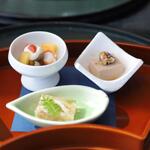 Sukai Resutoran 'Tanchou' - 〈 旬菜 〉彩種白和え　胡桃豆腐　かすべ煮凝り