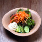 Vegetable salad (homemade marinated carrots)