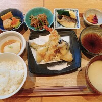 天麩羅と3種の京のおばんざい御膳
