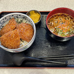 栄パーキングエリア（下り）フードコート - 新潟タレカツ丼＋ミニそば
