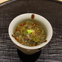 新ばし 星野 - 三田のジュンサイと蝦夷アワビ