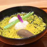 日本料理こまつ - ホタテ真薯 大黒シメジ