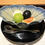 日本料理こまつ - 長野パープル シャインマスカット 無花果