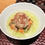 天麩羅 巽 - 梅干しの天ぷらをのせて