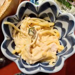 まるさ水産 - マルサ日替り定食の小鉢(スパゲッティサラダ)