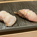 難波 鮨 よこ田 - ノドグロとクロムツ　食べ比べ