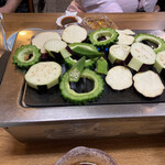 龍園 - 焼き野菜　(茄子、ゴーヤ、オクラ)