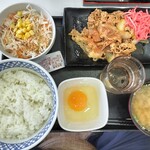 Yoshinoya - 牛皿定食（ご飯大盛）+生野菜