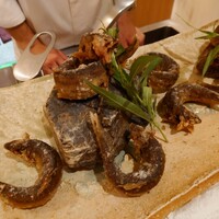 銀座 しのはら - 子持ち鮎の唐揚げ