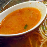 蘭州 - 「Aセット」薬膳ラーメン（激辛）のスープ