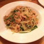 クッチーナ笑多 - 桜エビと水菜のペペロンチーノ１，３８０円