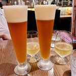 ルコックロティ - アウグスビールIPA　アルコール7.0％でガッツリ苦い　グラスワインはセットのもの