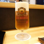 日本料理 直 - 最初はビール(生ビール)