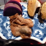 和や　てらさわ - 紅芋、鮑、牡蠣のしぐれ煮。