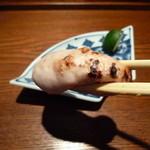 和や　てらさわ - 天然トラ河豚の白子焼。