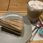 Tamaya Cafe - ICEカフェラテ、マロンケーキ