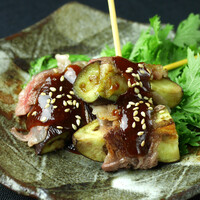 黒あわび茸と田楽みその肉巻き野菜串