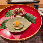 一心 金子 - お刺身　漬けマグロとハモ