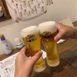居酒屋 よこしん - ビールで乾杯