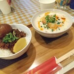 台湾式朝御飯 喜喜豆漿 - 魯肉飯+煮卵とシェントウジャン