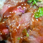 金澤屋牛肉店 - ステーキ丼の山形牛ステーキ(R4.9.26撮影)