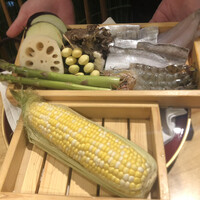 てんぷら山の上 Ginza - 天ぷらの材料達。