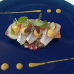 Private Dining Brise Verte - シマアジのマリネ マスタードと甘美なムースでス