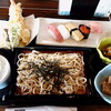 太庵 - 本日いただいた、”三浦ご膳”です。”七三せいろ蕎麦“に“天ぷら“、”握り“、”小付“、”甘味“が付きます。