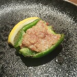 鳥茂 - ピーマン肉詰塩焼き