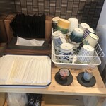 つけソバ いしい - コップ、紙エプロン、紙おしぼり等