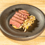 Australian Cow tongue low temperature cooked Steak