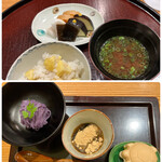 日本料理 太月 - ランチコース２０７９０円。栗ご飯、デザートは、紅芋モンブラン、わらび餅、抹茶アイス最中です。