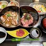 竹葉亭 - オリジナル二色丼ランチ@1,518円