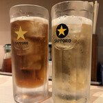 お食事処 あかだも - ホッピー白・黒対比