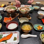 お宿やました - 朝ごはんです。朝からご飯2杯オカワリしてしまいました笑