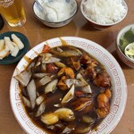 天龍菜館 - 黒酢の酢豚(サービスランチ)