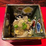 賛否両論 - カシューナッツ豆腐キノコ出汁のジュレ