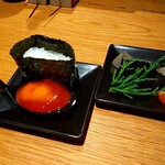 Toriou - 鶏いくら（卵黄醤油漬）の軍艦＆シーアスパラ