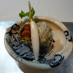 御料理 寺沢 - 栄螺の変わり壷焼とミニ大根