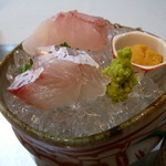 御料理 寺沢 - 幸神目抜けと九絵と生海胆