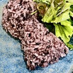 渡辺料理店 - 型を外すと古代米が前方後円墳になって登場