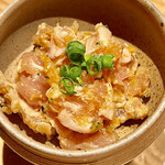 とり茶太郎 - ホロホロ鳥の笹身のなめろう　エシャレットと青唐が効いています